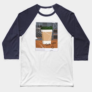 Coffee cup on grunge style photo Baseball T-Shirt